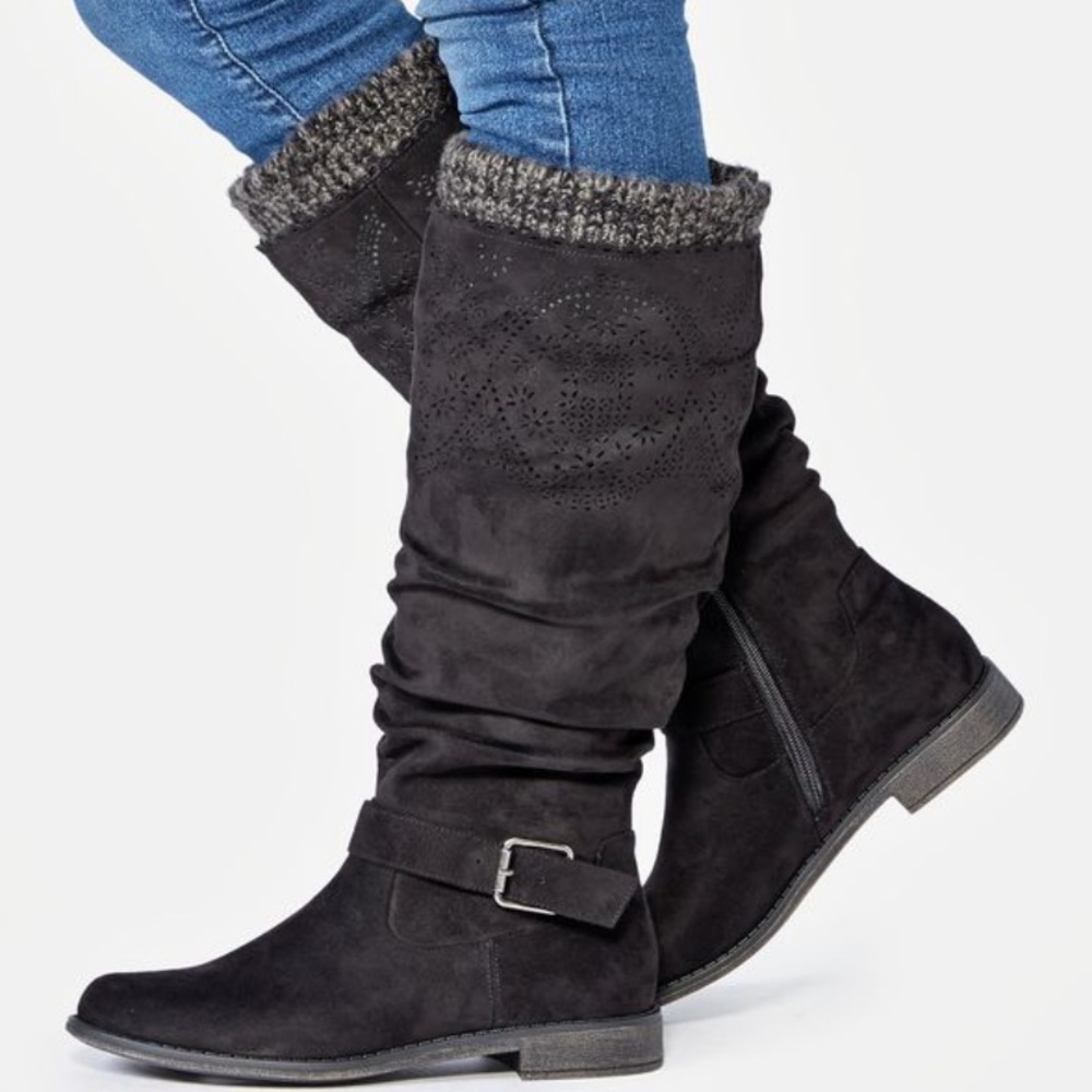 JustFab Ester Sweater Cuff Boots!